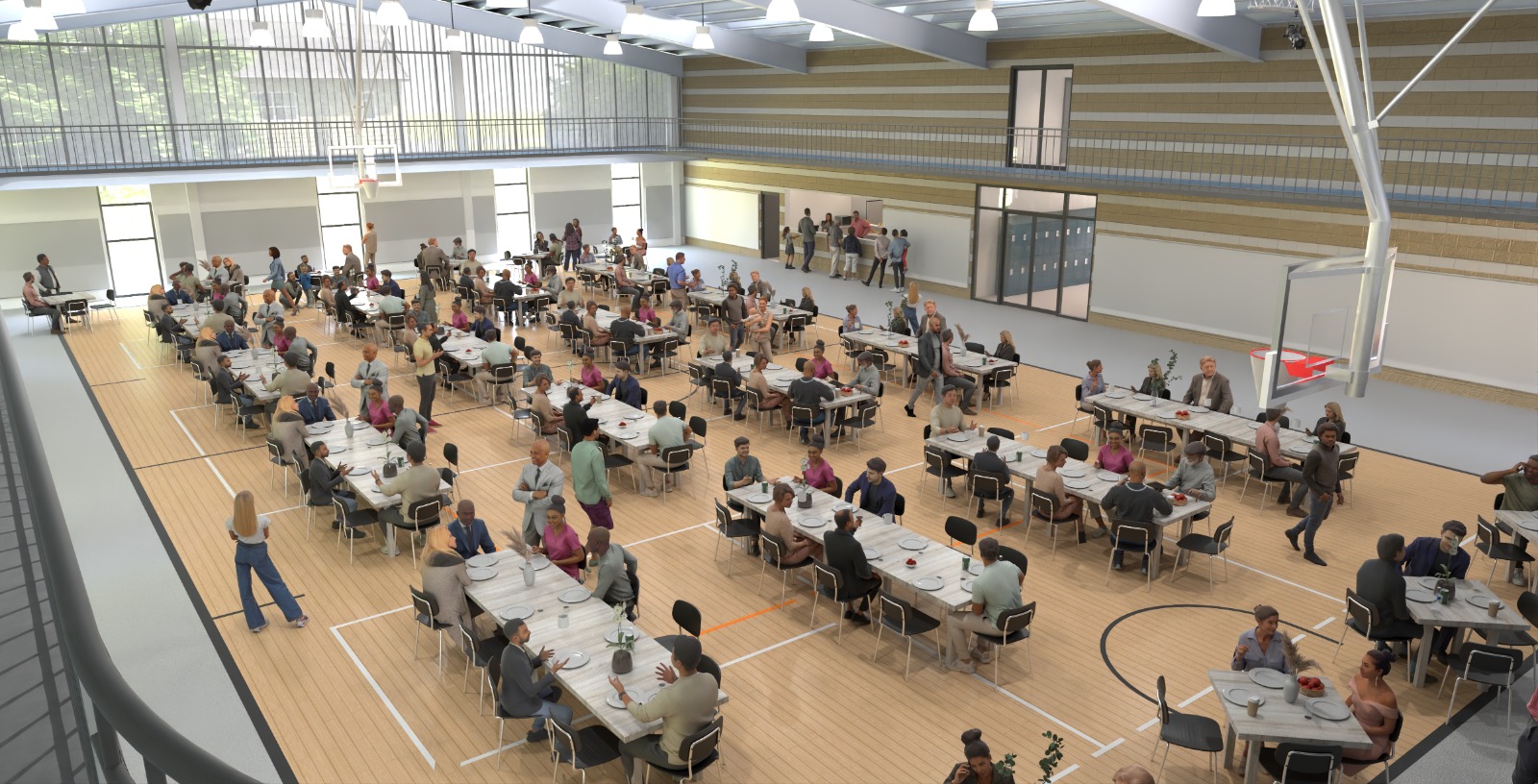 Banquet and fellowship hall rendering