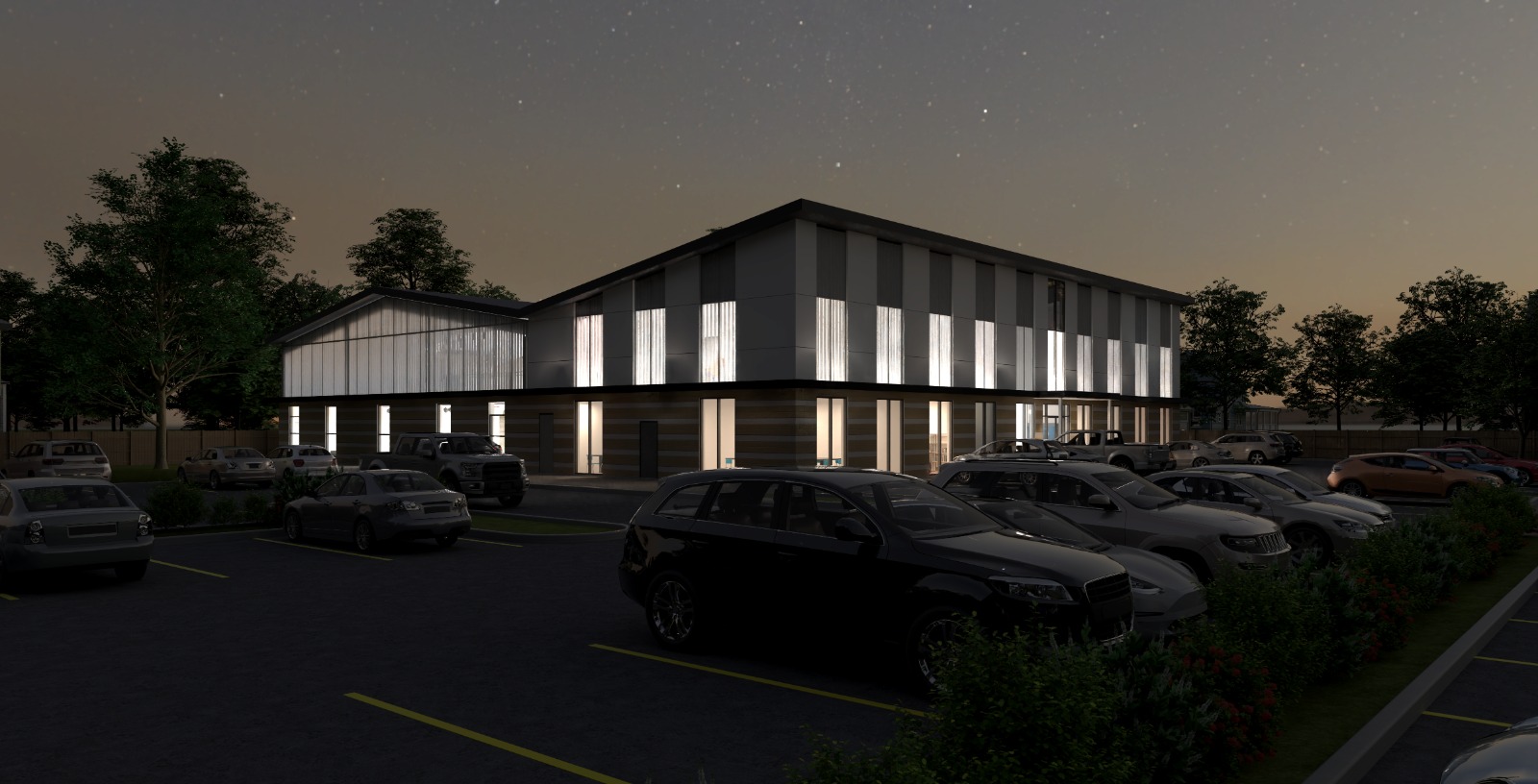 Building exterior rendering — night