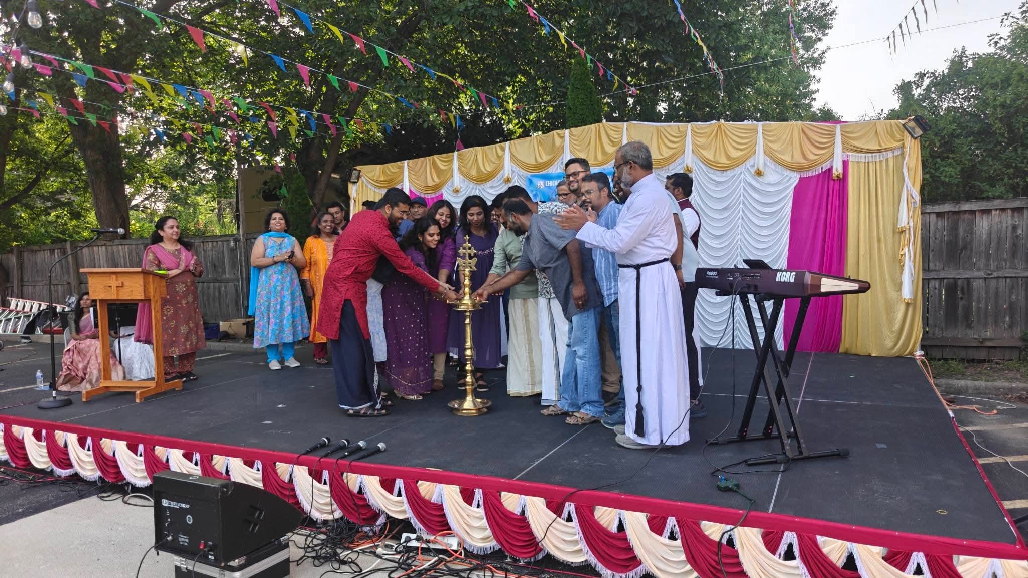 Traditional lamp lighting ceremony