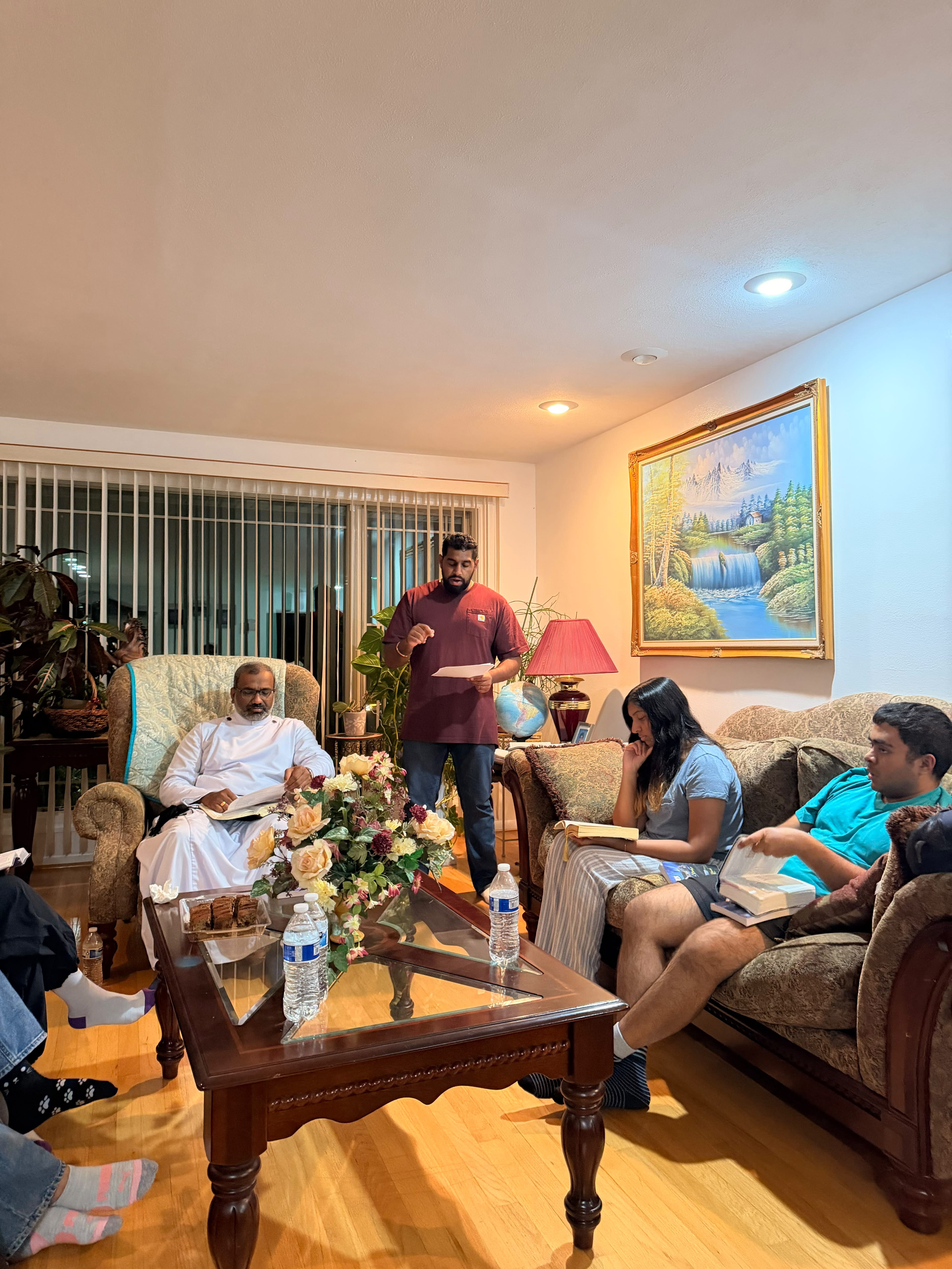 Small group Bible study and prayer