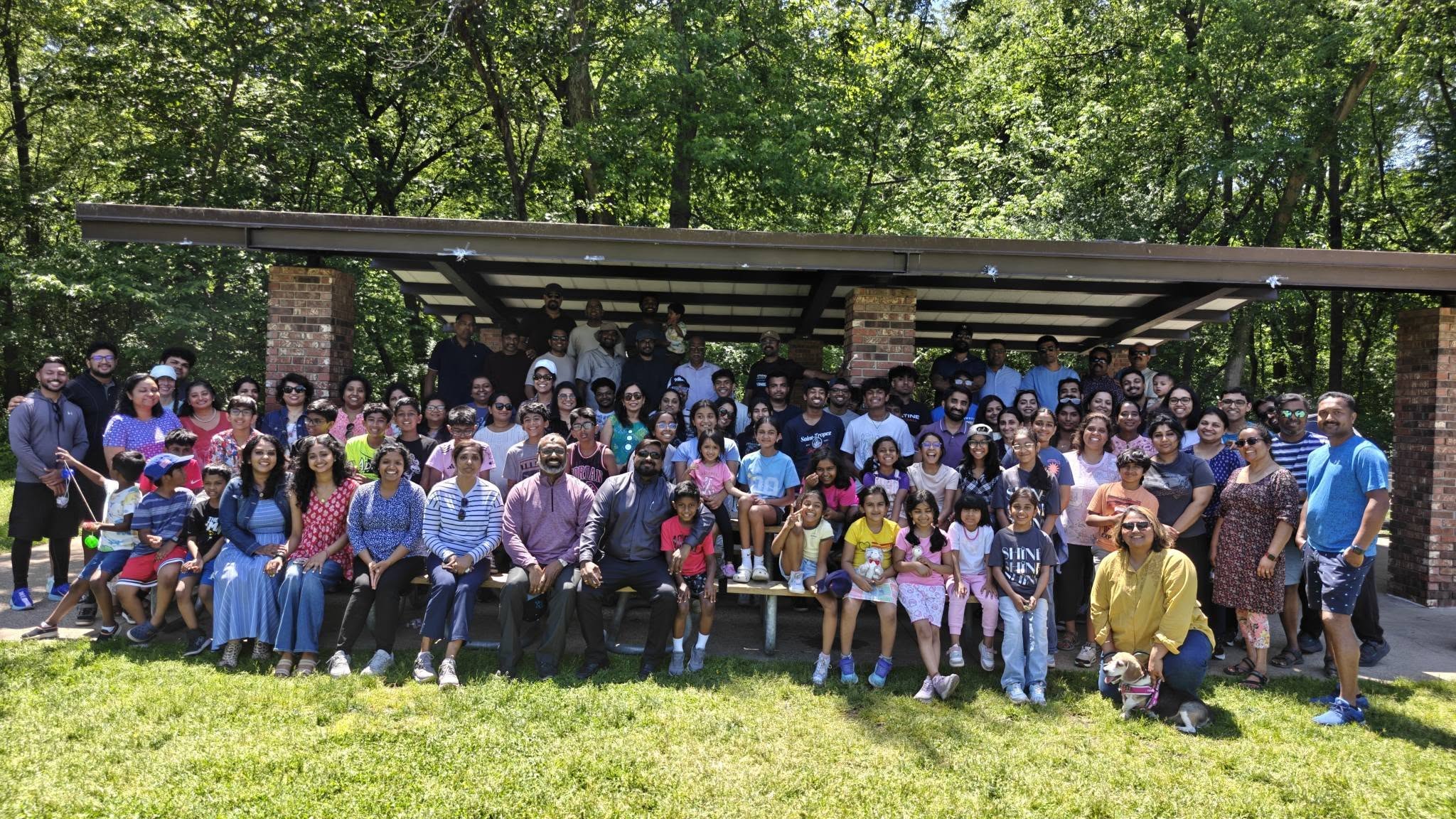 Families at summer picnic