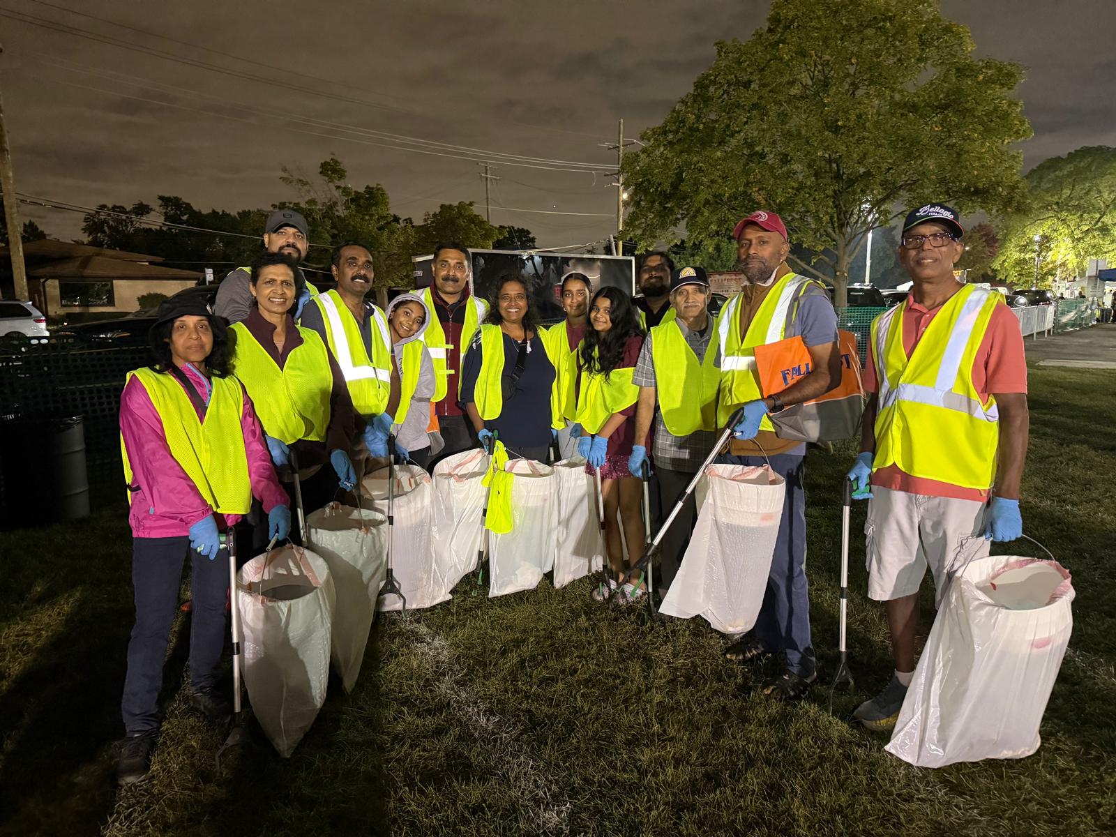 Parish volunteers at community clean-up
