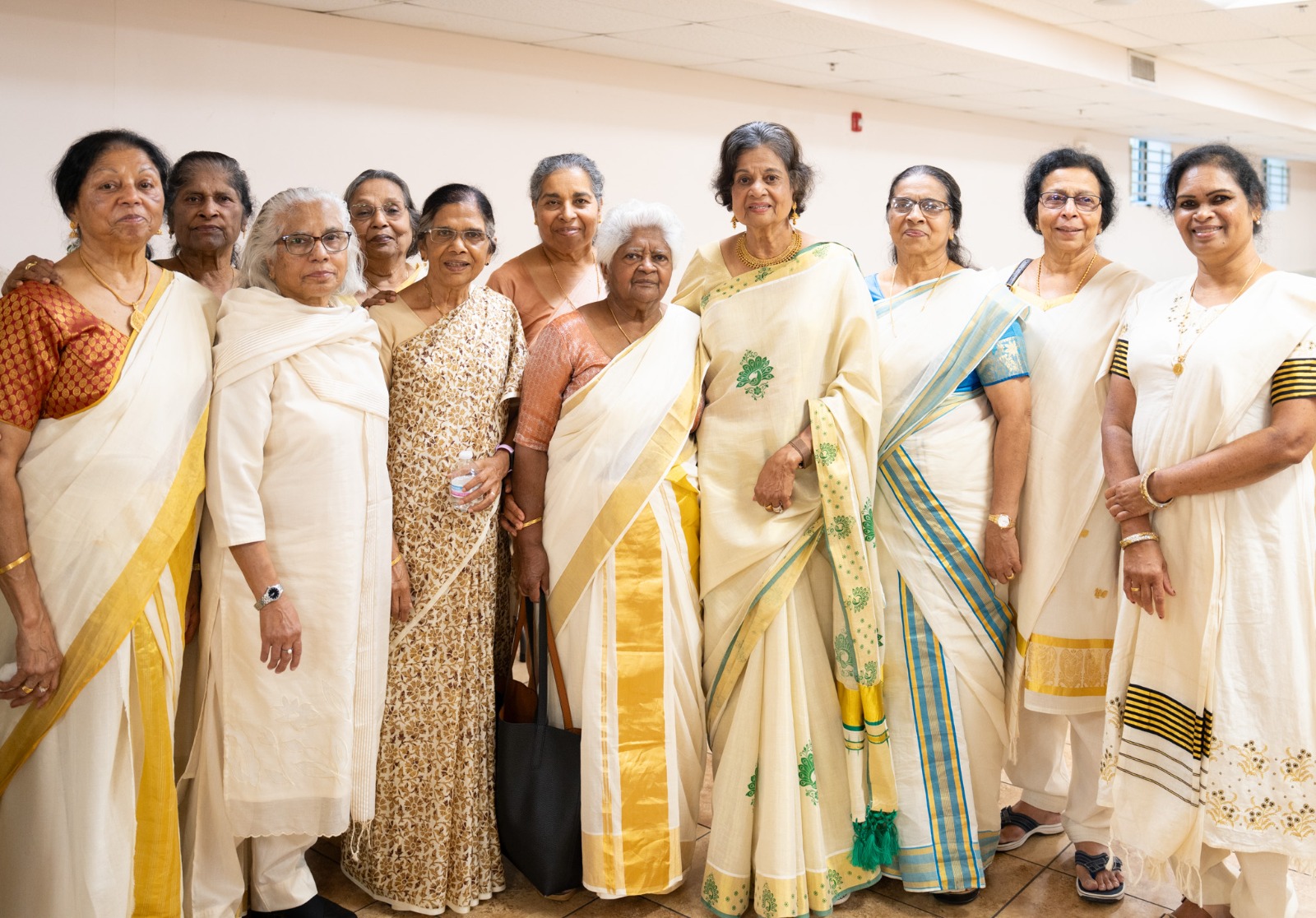 Women in white Kerala sarees